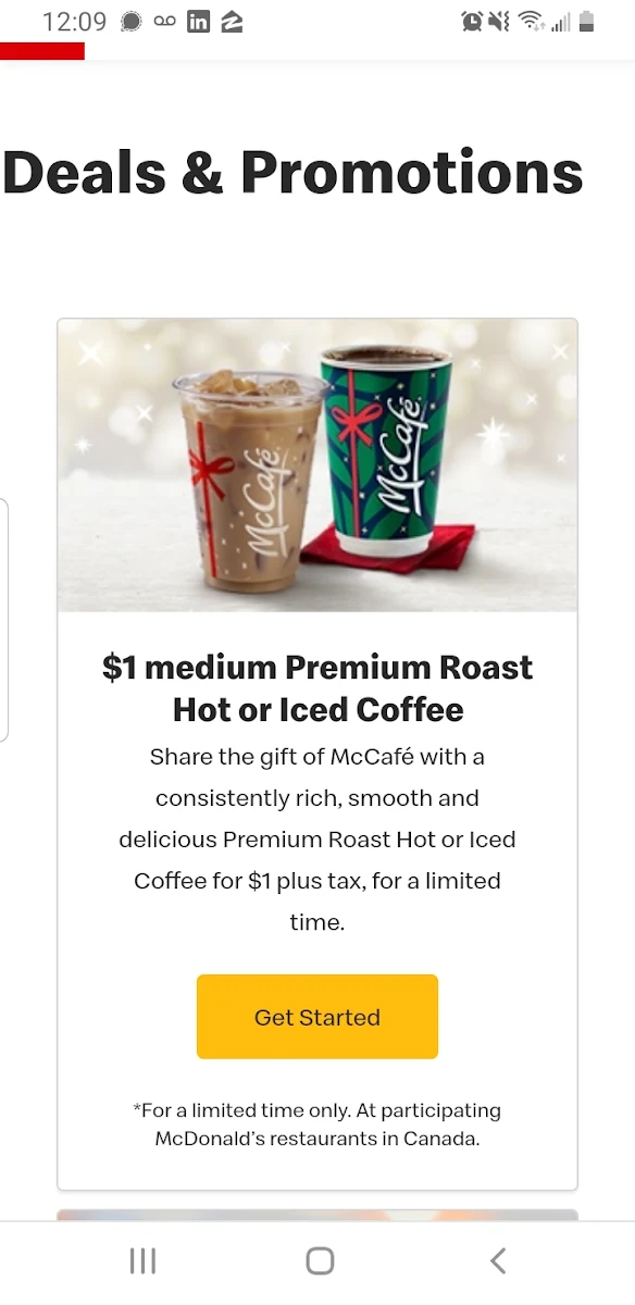 Menu, McDonald's