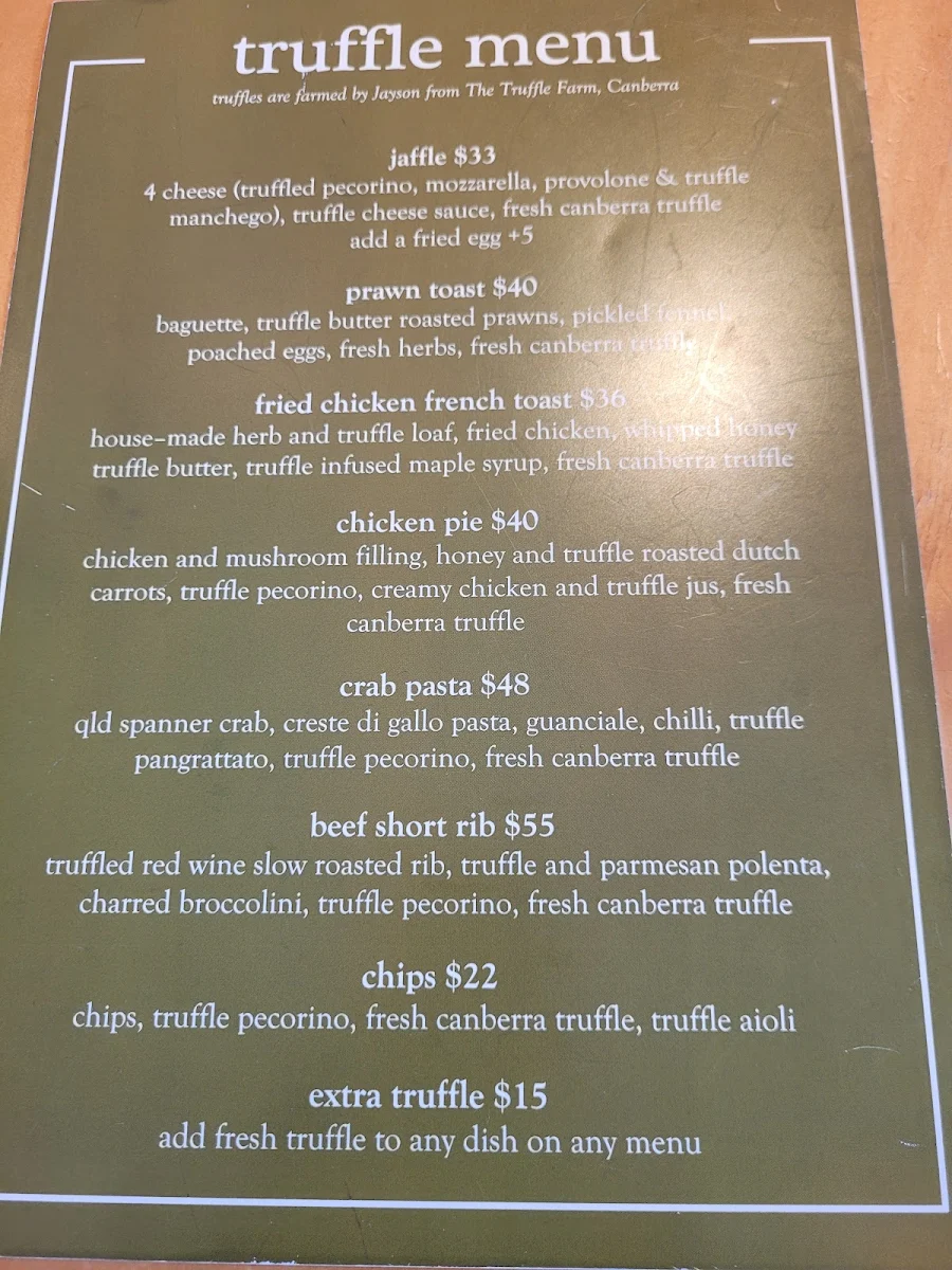 Menu, Goodfields Eatery