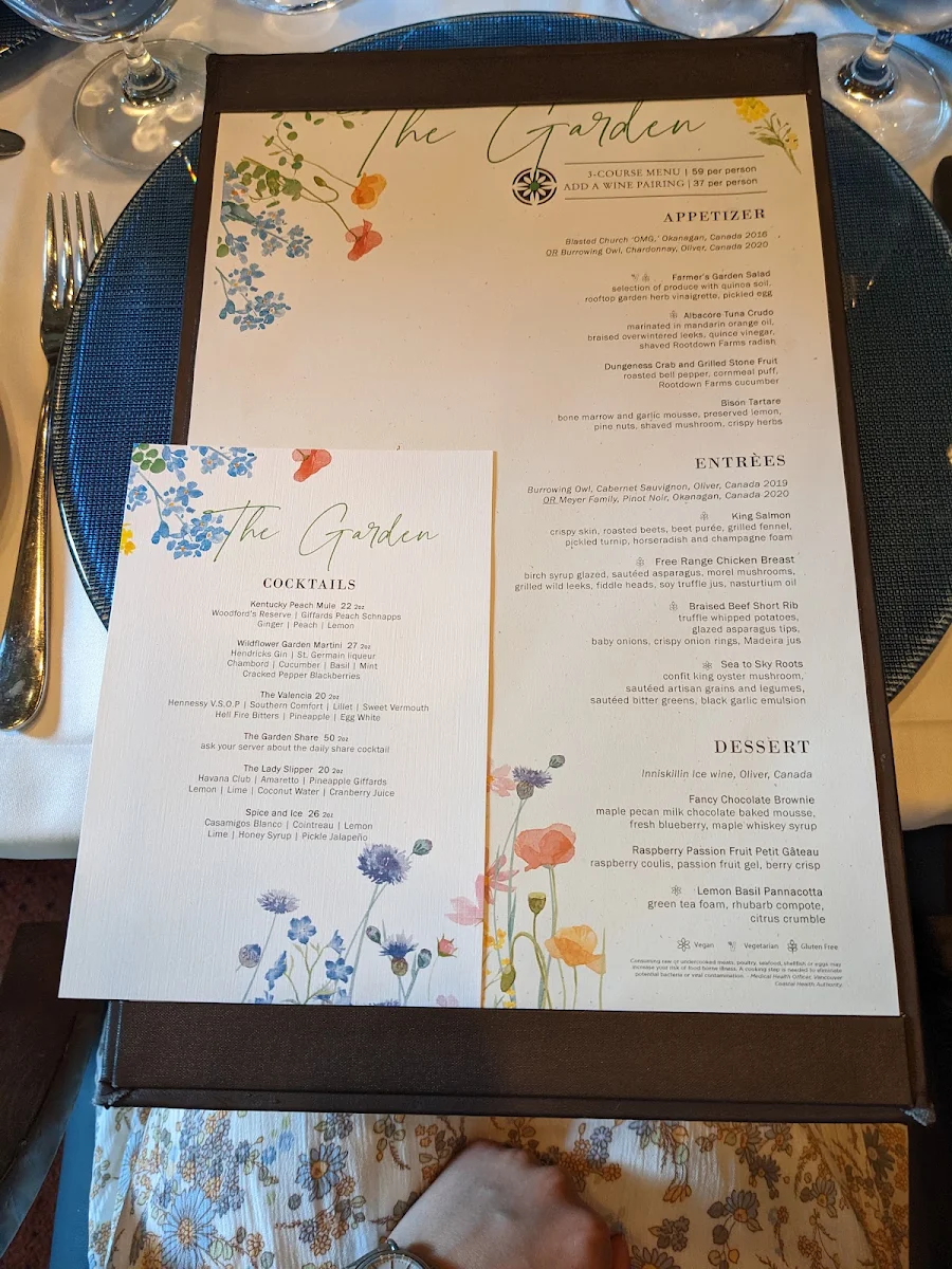 Menu, THE WILDFLOWER