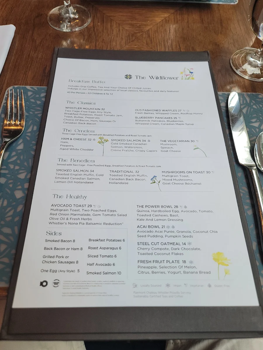 Menu, THE WILDFLOWER
