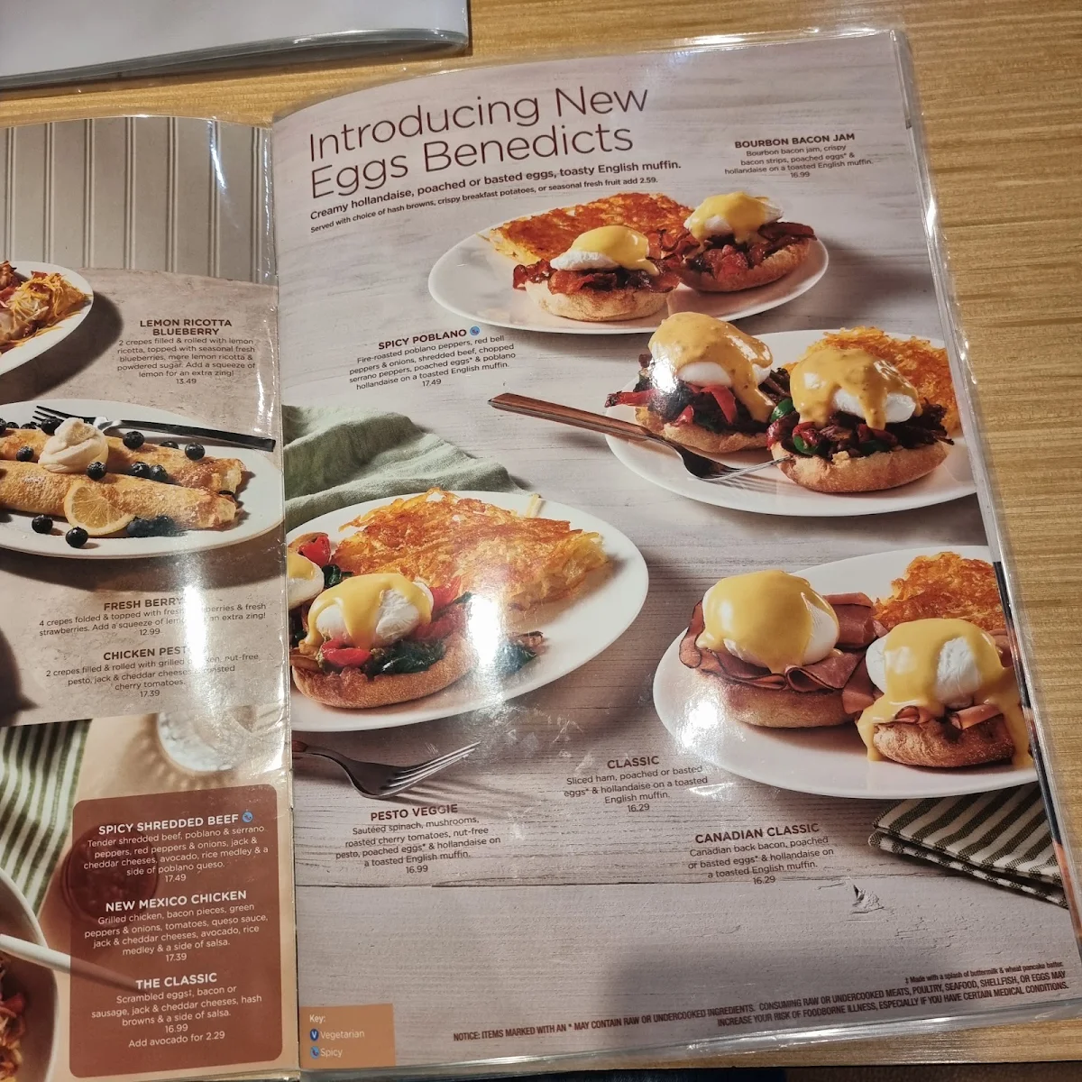 Menu, IHOP