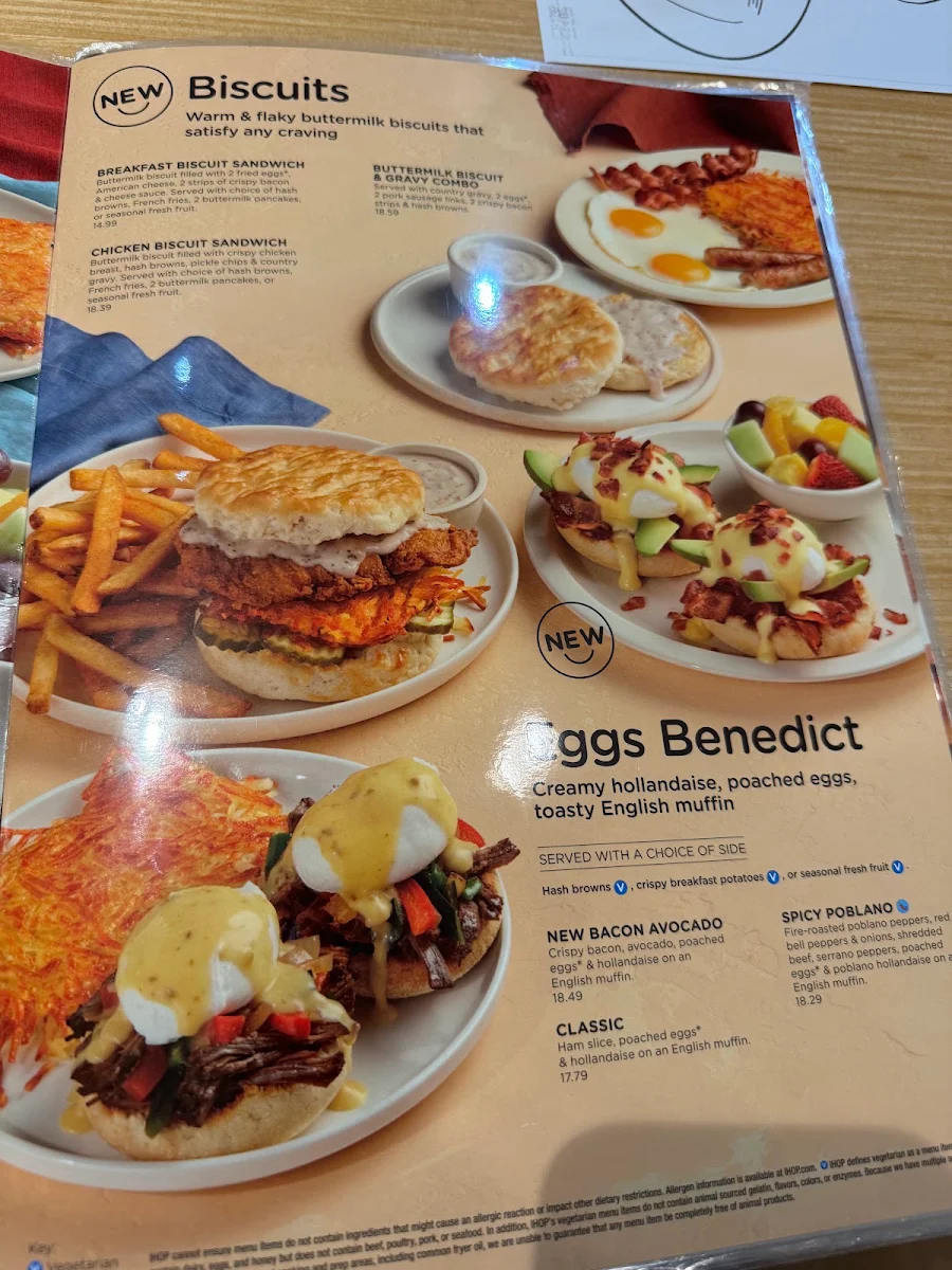 Menu, IHOP