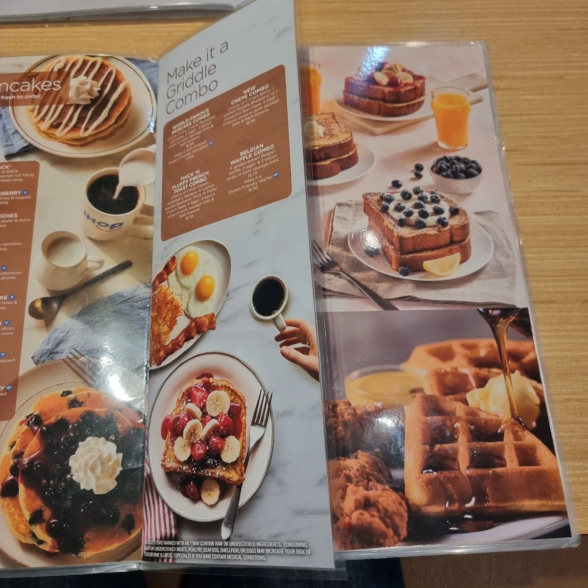 Menu, IHOP
