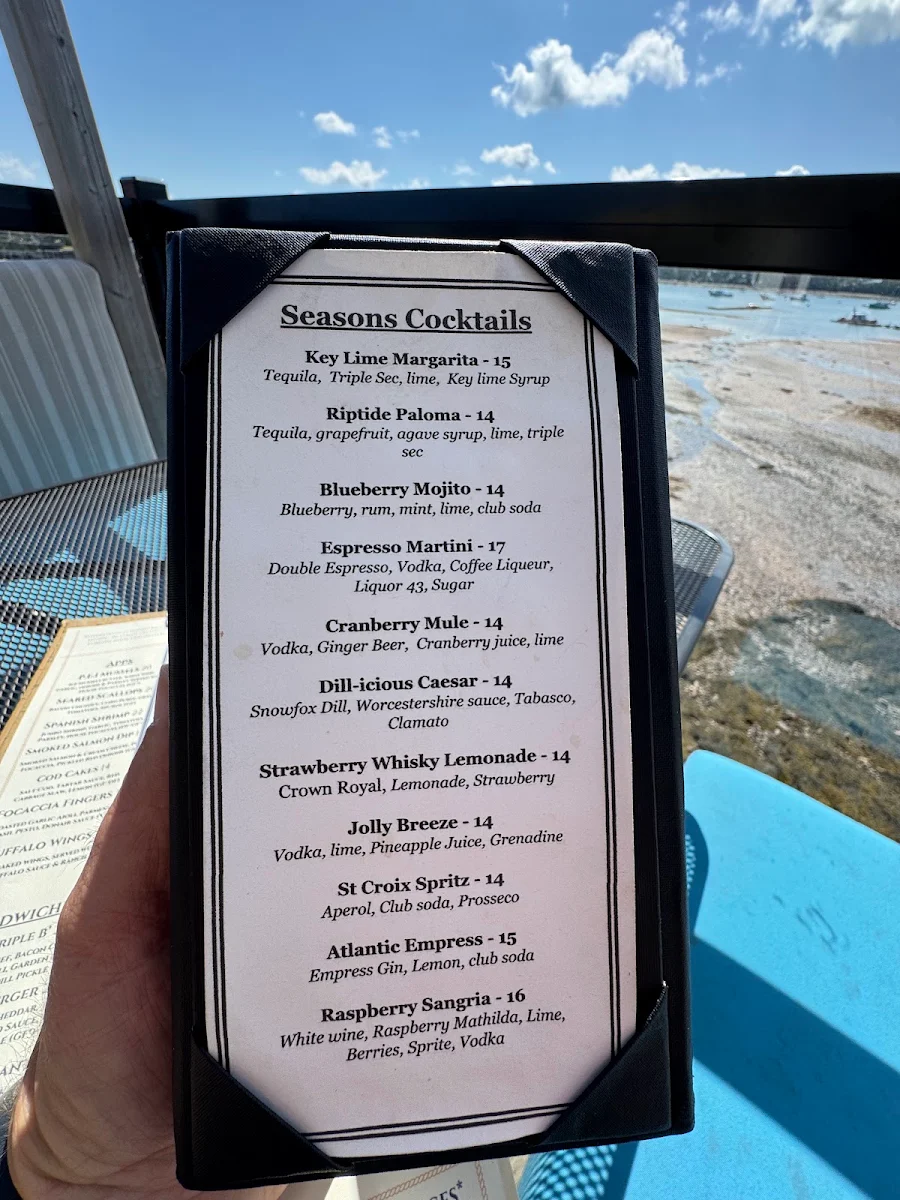 Menu, Seasons By the Sea Bistro