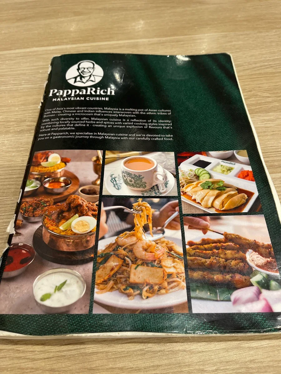 Menu, PappaRich Macquarie