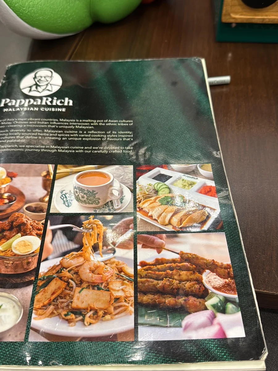 Menu, PappaRich Macquarie