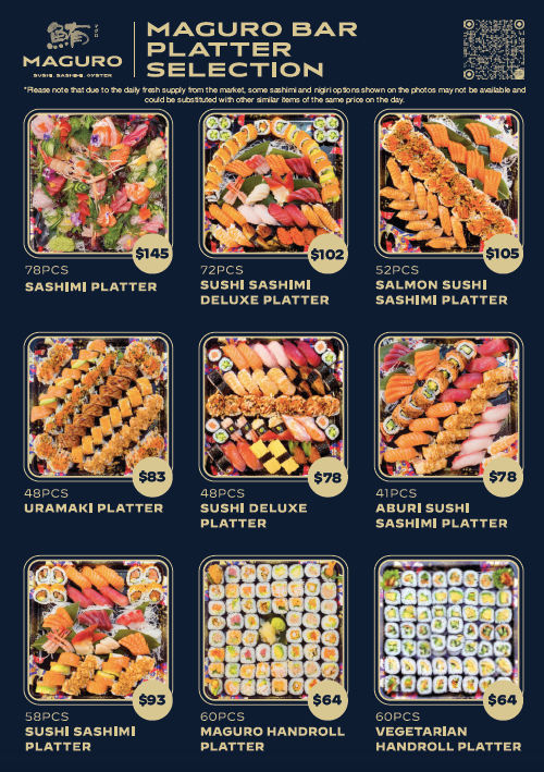 Menu, Maguro Bar - Glen Waverley