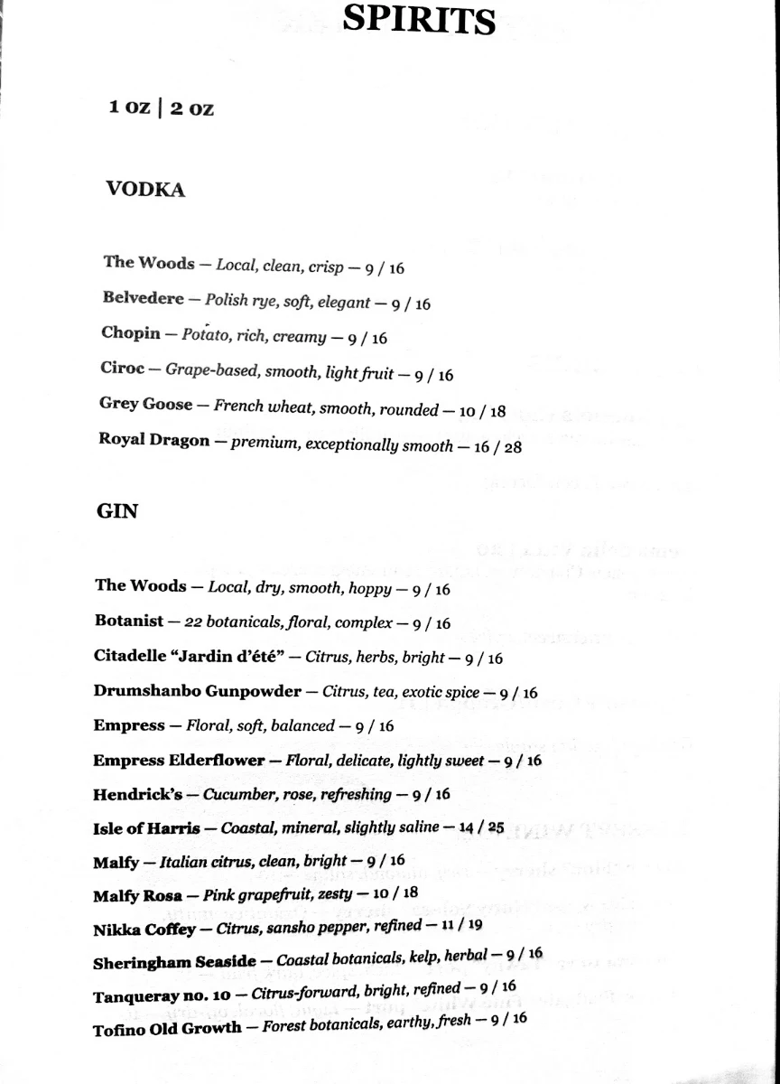 Menu, Ombré