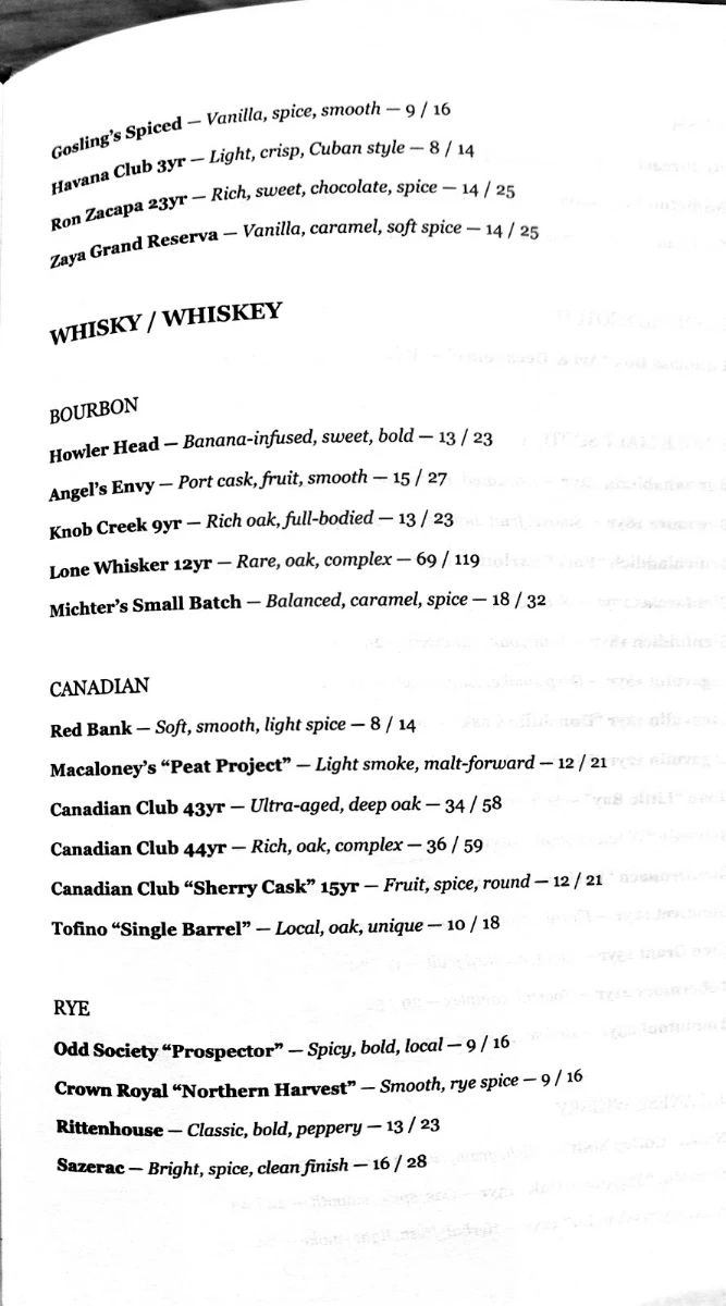 Menu, Ombré