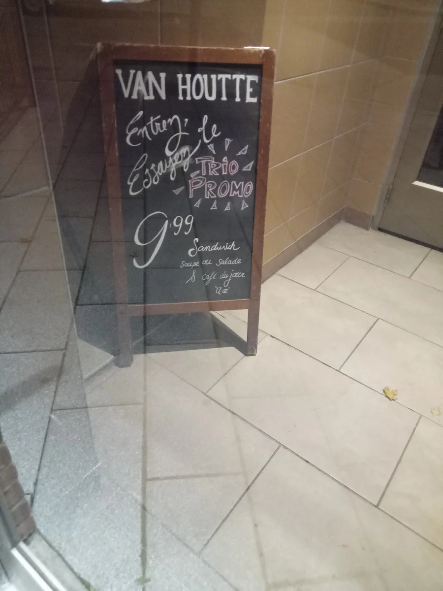 Menu, Café Van Houtte