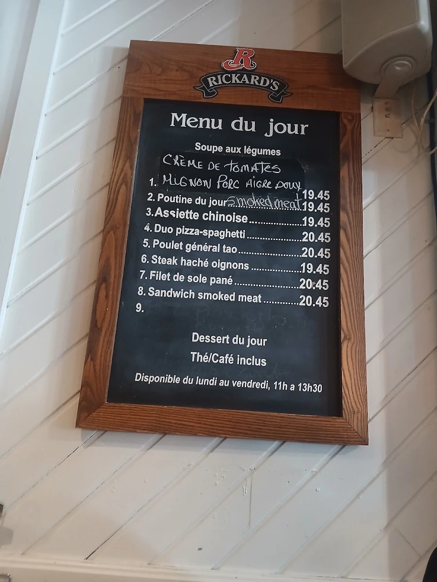 Menu, Restaurant La Croquée