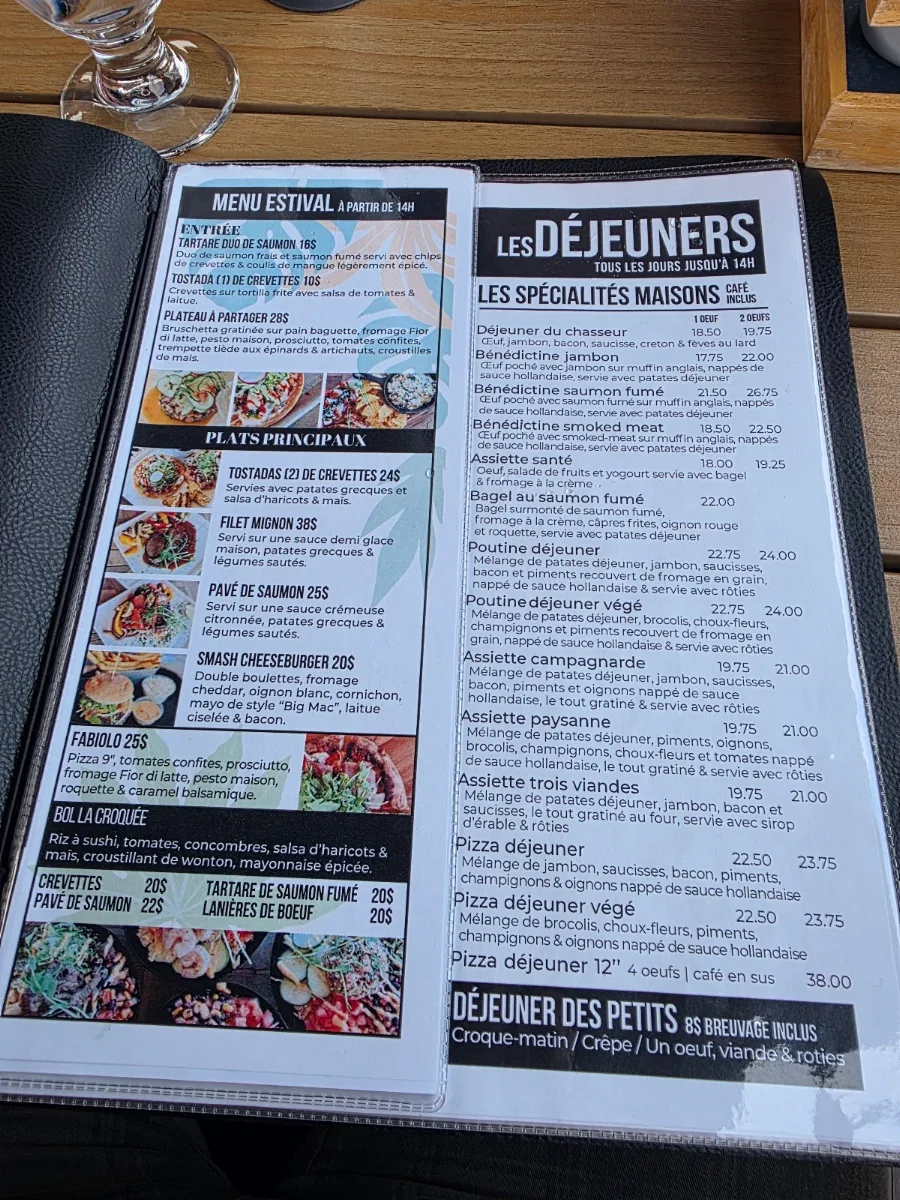 Menu, Restaurant La Croquée