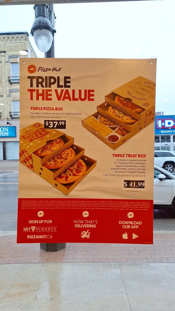 Menu, Pizza Hut