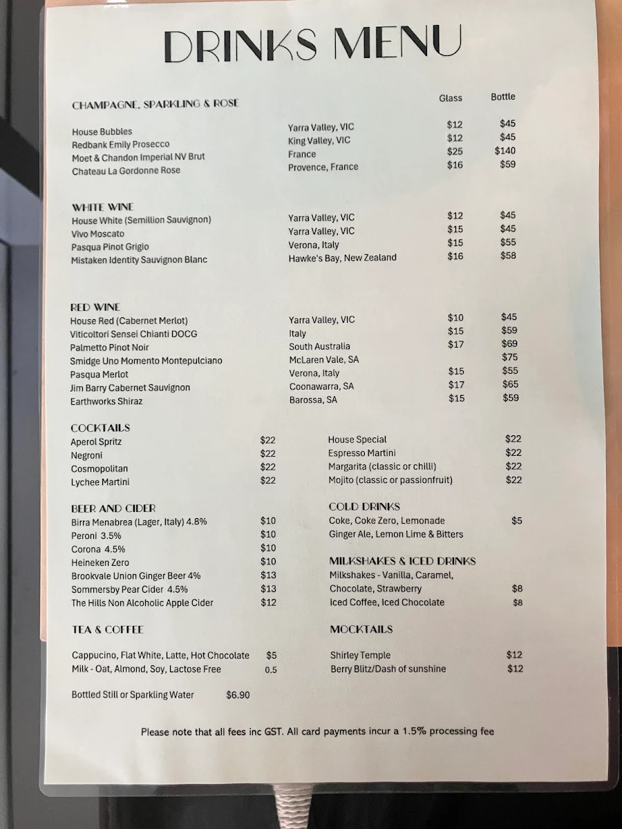 Menu, Oscar Italia