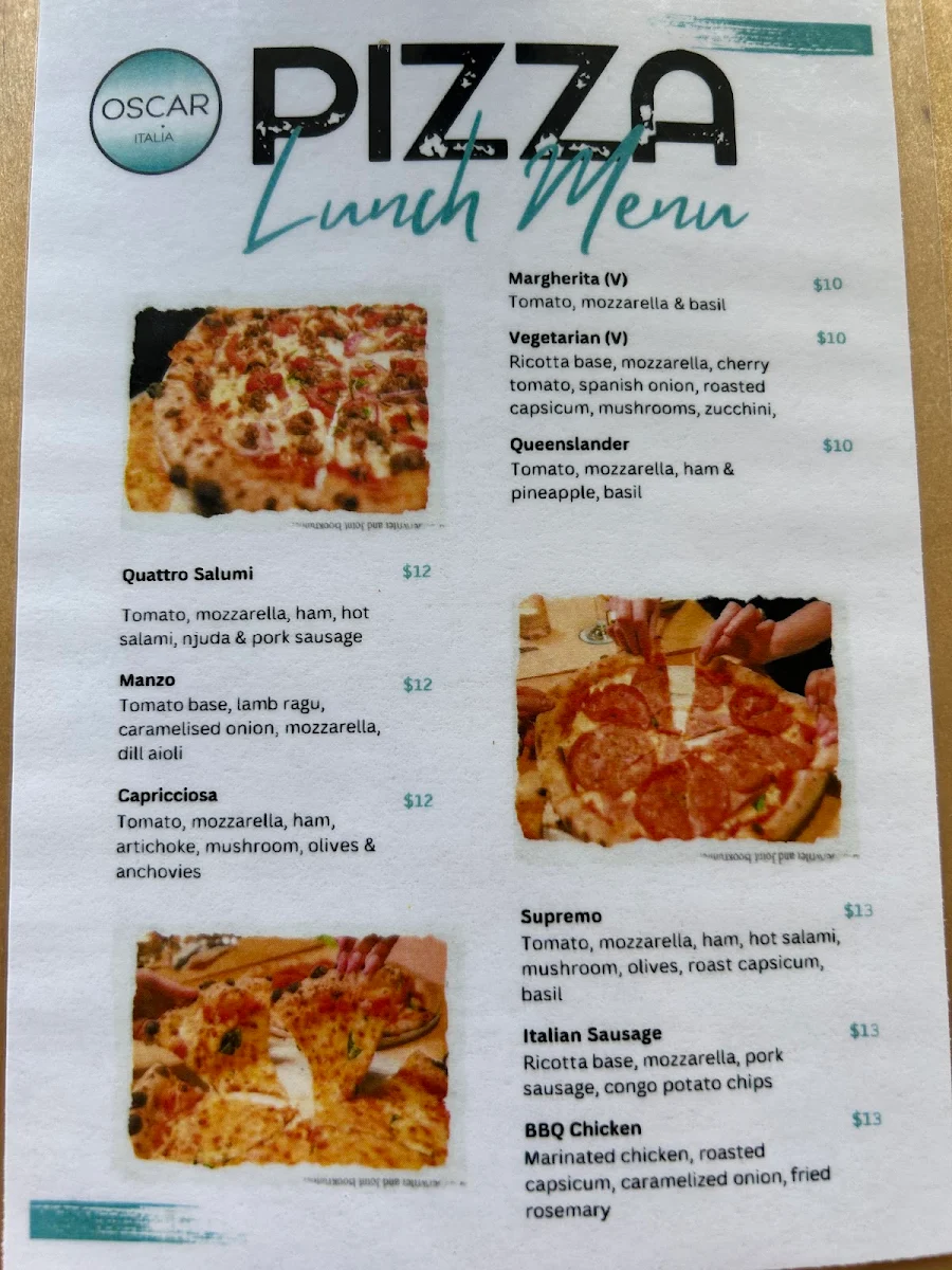 Menu, Oscar Italia