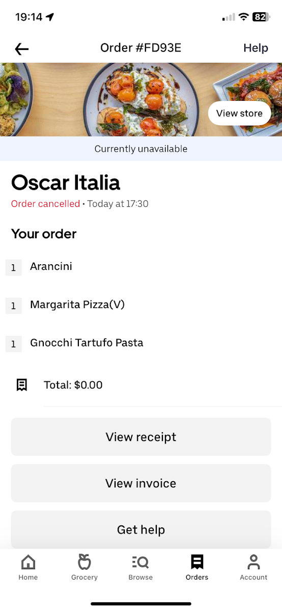 Menu, Oscar Italia