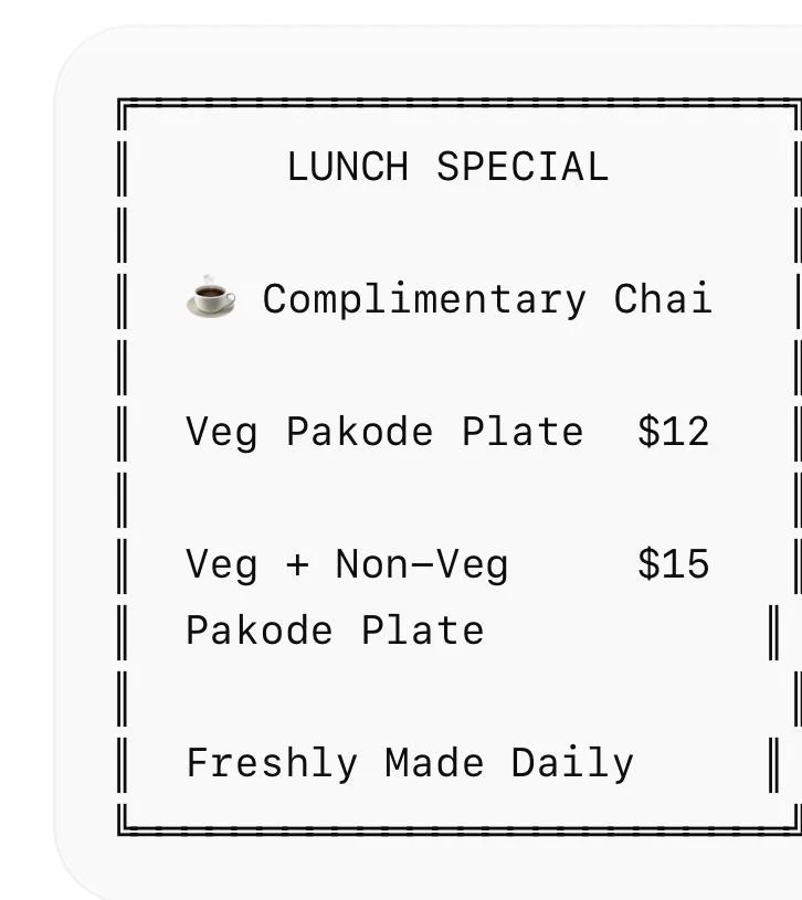 Menu, Masala Junction Restaurant