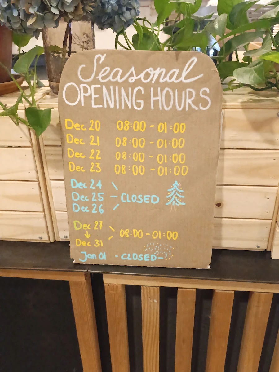 Menu, Mizu Mizu Café