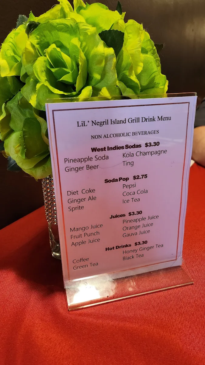 Menu, Lil' Negril Island Grill