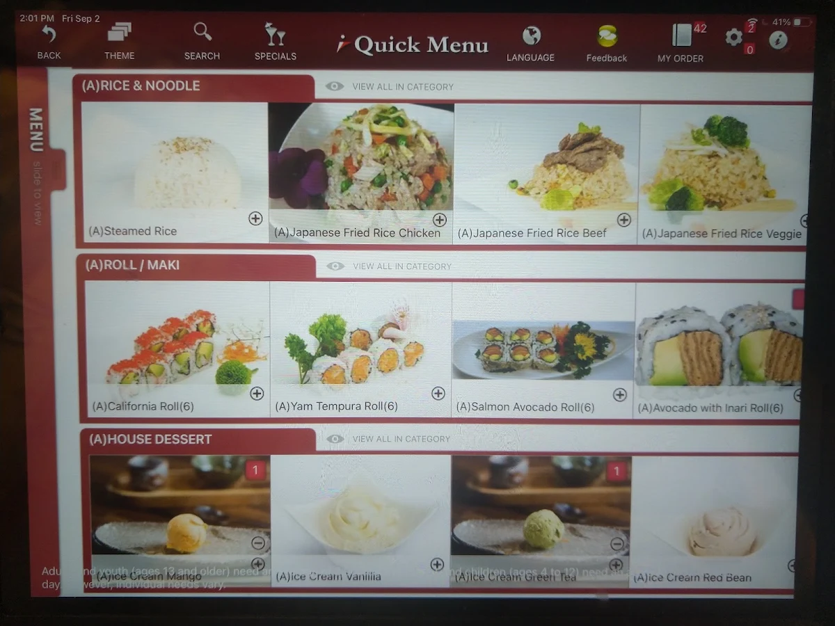 Menu, Golden Maki Japanese Restaurant