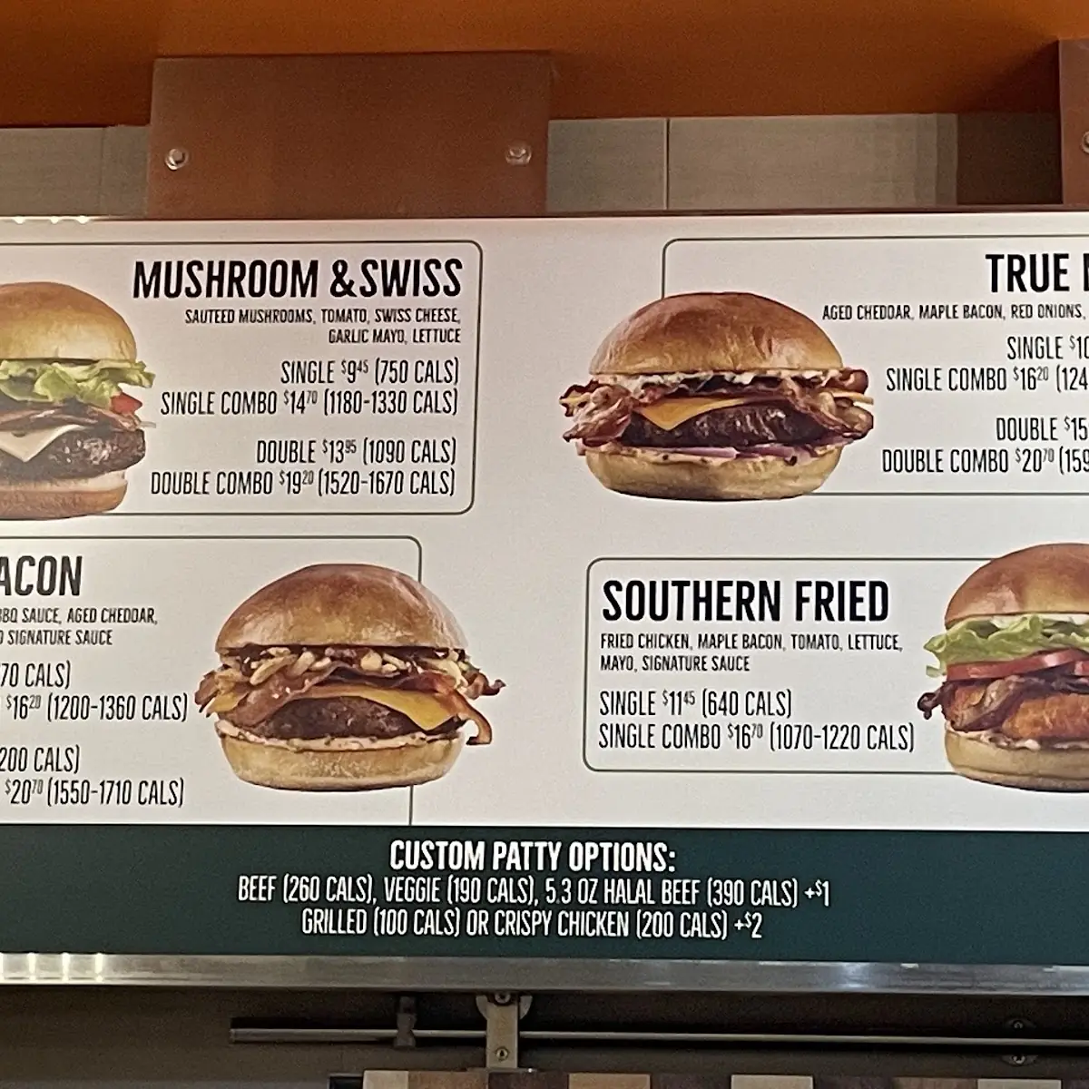 Menu, South St. Burger