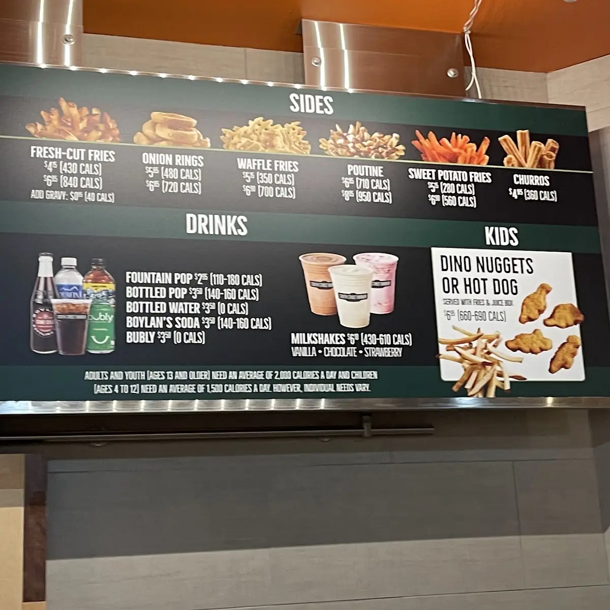 Menu, South St. Burger