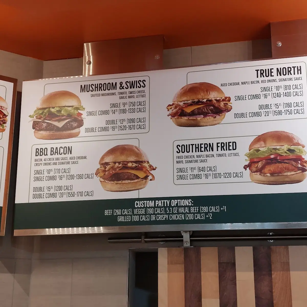 Menu, South St. Burger