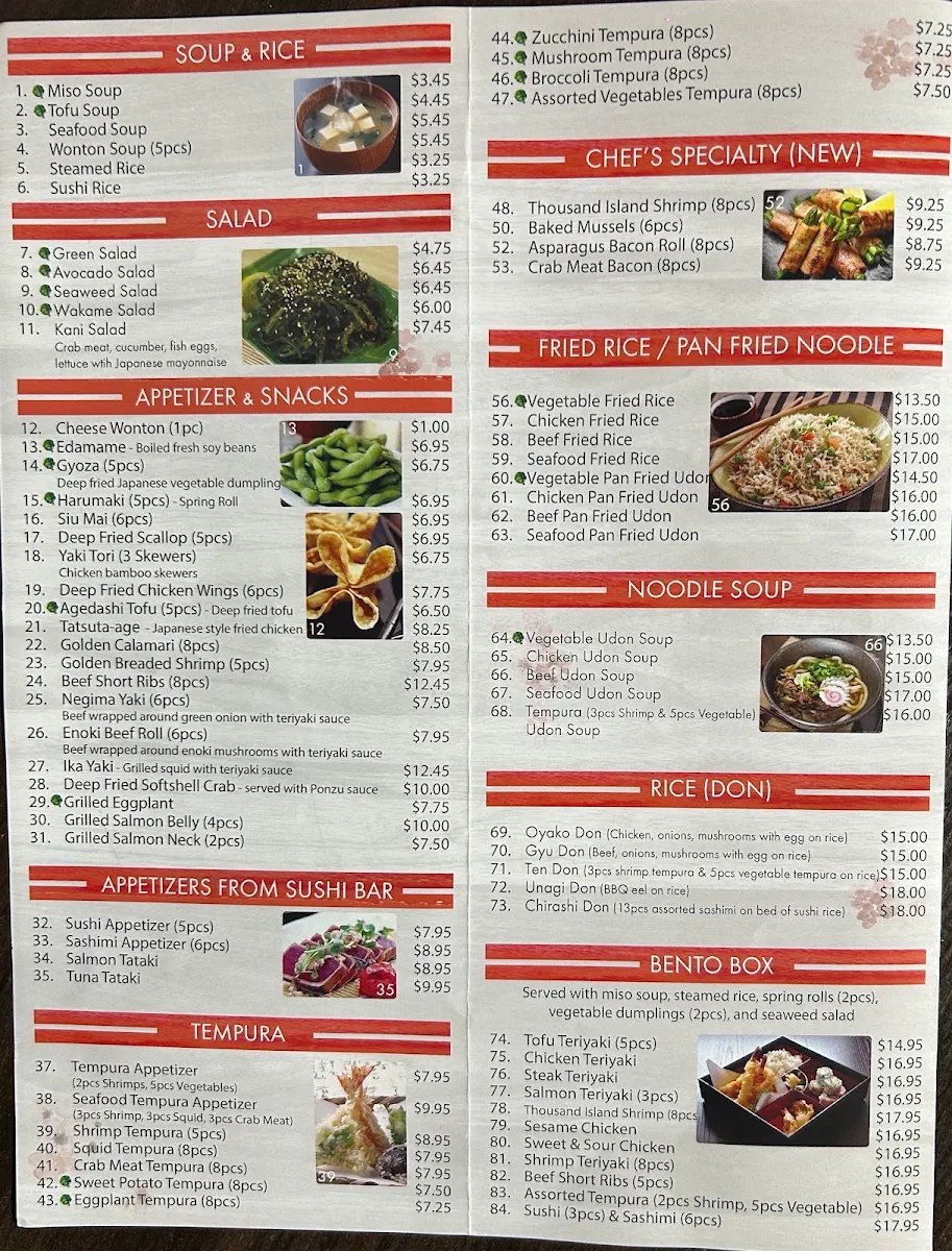 Menu, Kochi Sushi Japanese Restaurant
