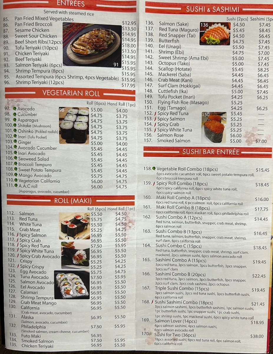 Menu, Kochi Sushi Japanese Restaurant