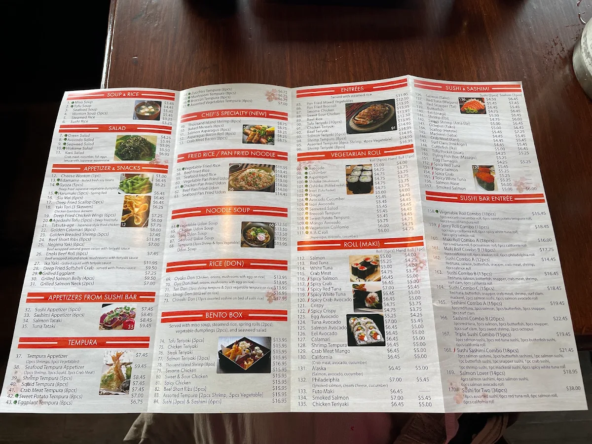Menu, Kochi Sushi Japanese Restaurant