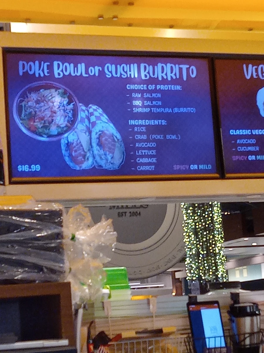 Menu, Mac’s Sushi