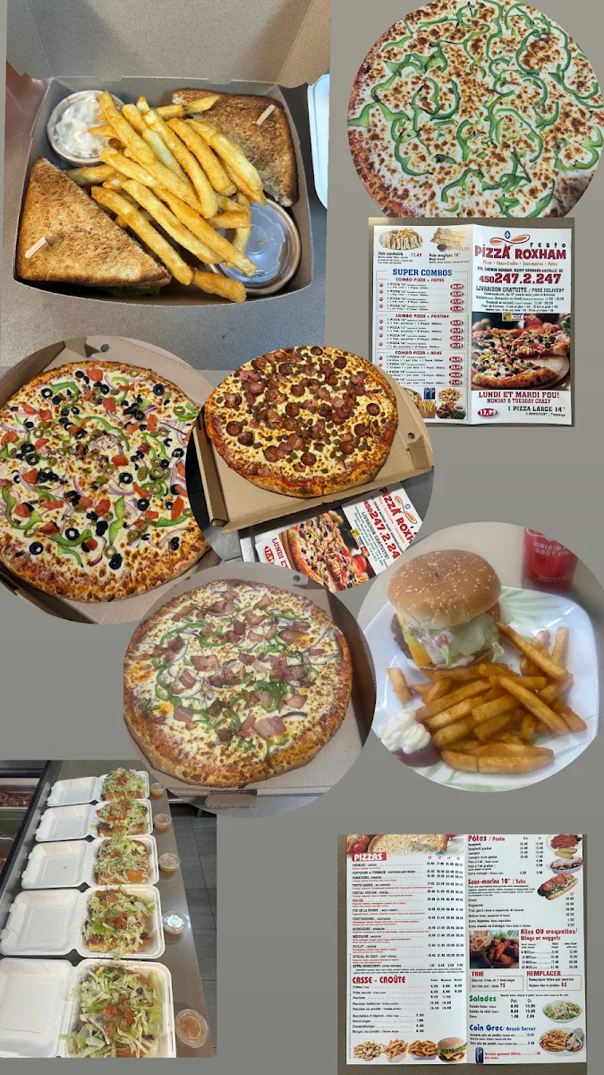 Menu, Resto Pizza Roxham