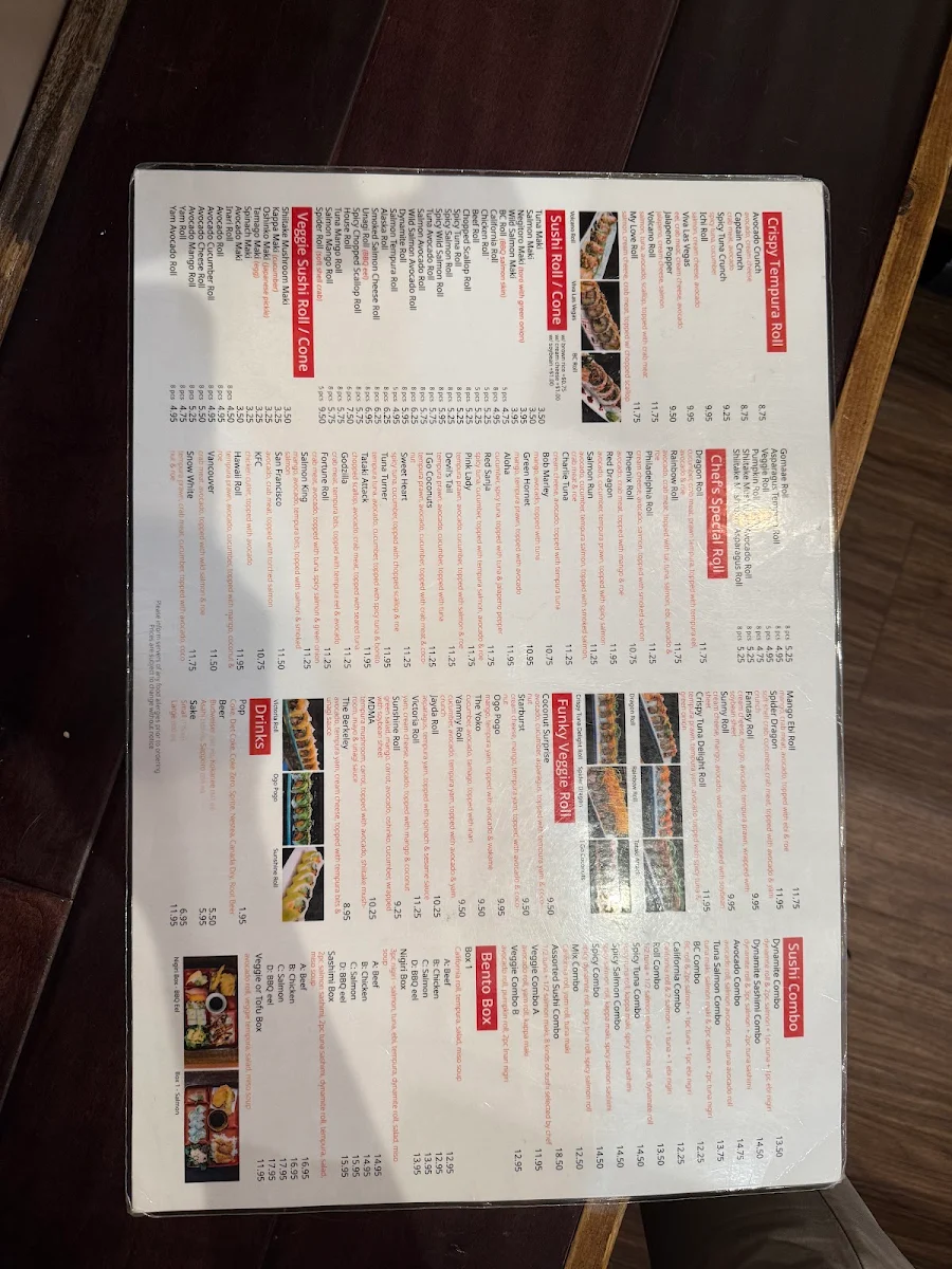 Menu, Hime Sushi