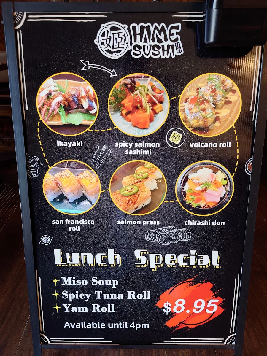 Menu, Hime Sushi