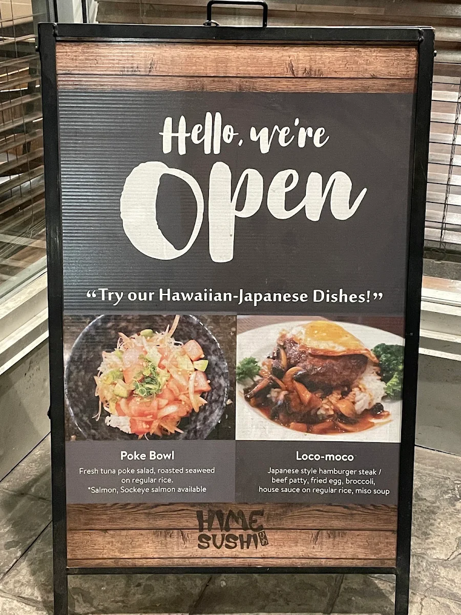 Menu, Hime Sushi