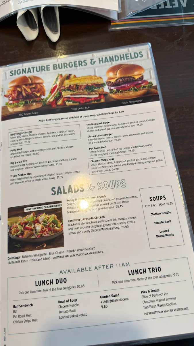 Menu, Perkins American Food Co.