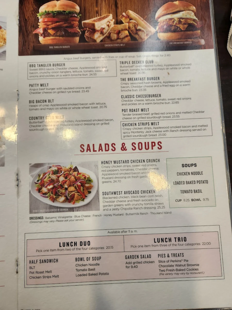Menu, Perkins American Food Co.