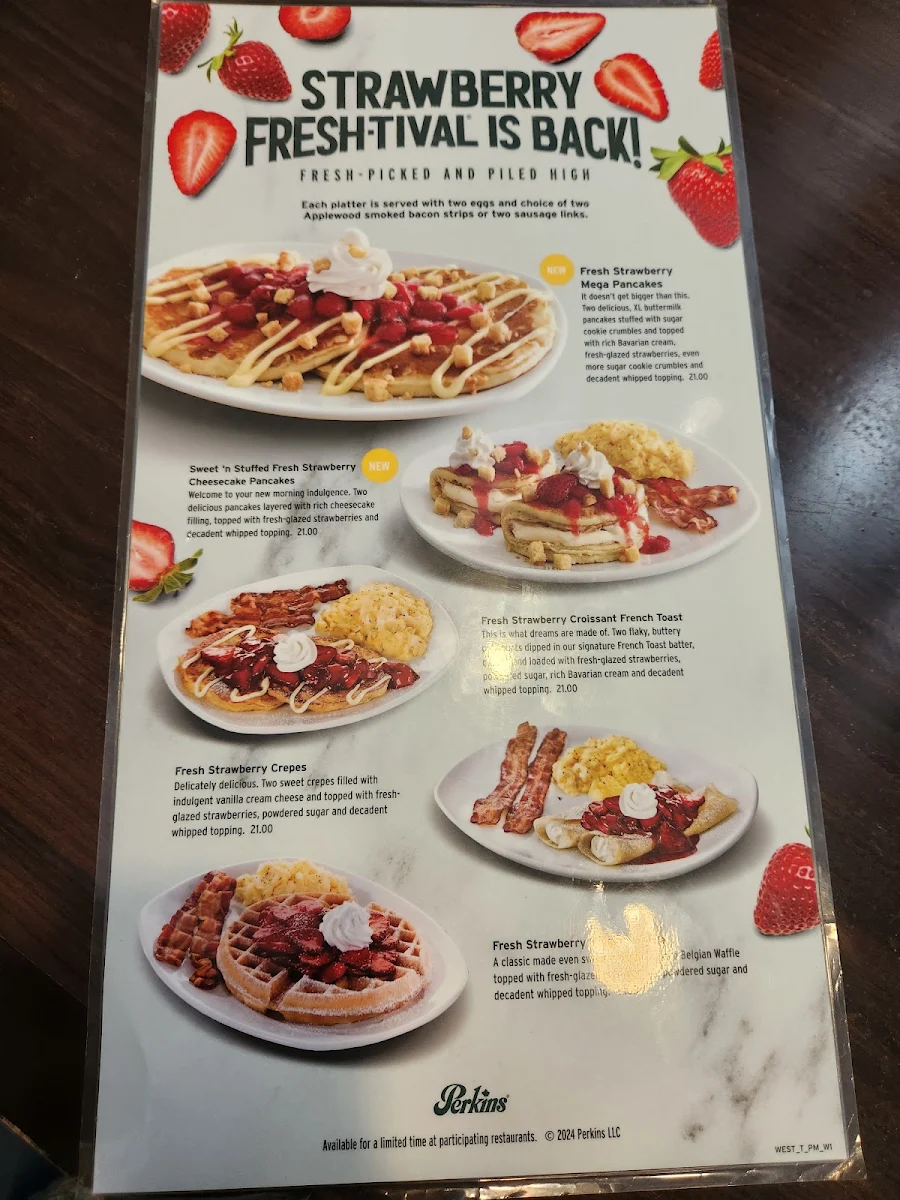 Menu, Perkins American Food Co.