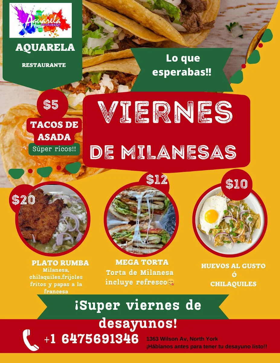 Menu, La Rumba Restaurant and Lounge