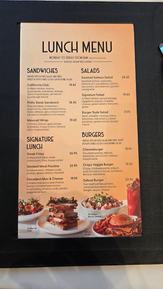 Menu, Allô mon Coco Vieux Montréal