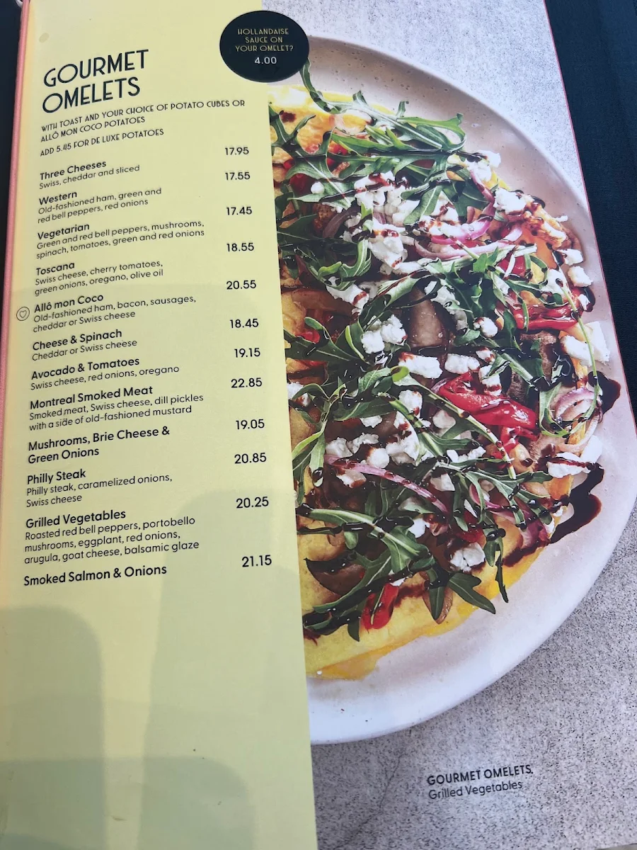 Menu, Allô mon Coco Vieux Montréal
