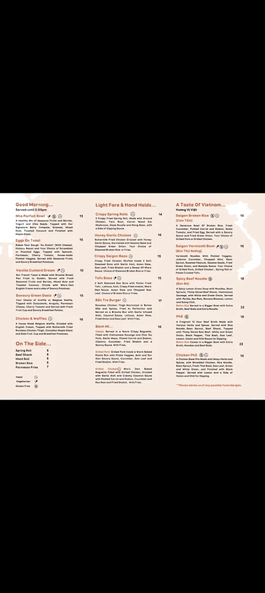 Menu, Nhà Specialty Coffee & Kitchen
