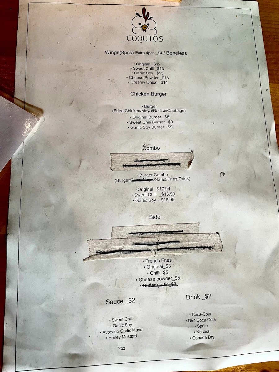 Menu, RAKU