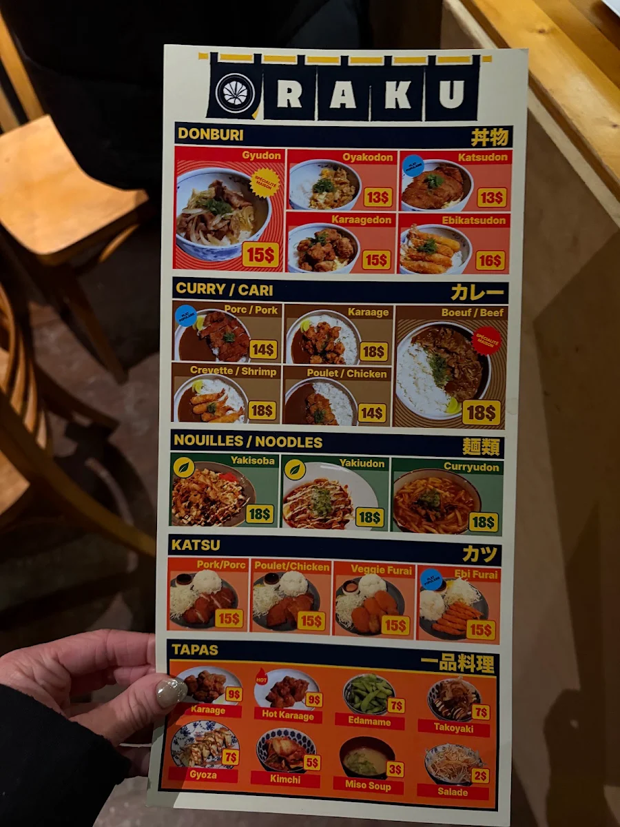 Menu, RAKU