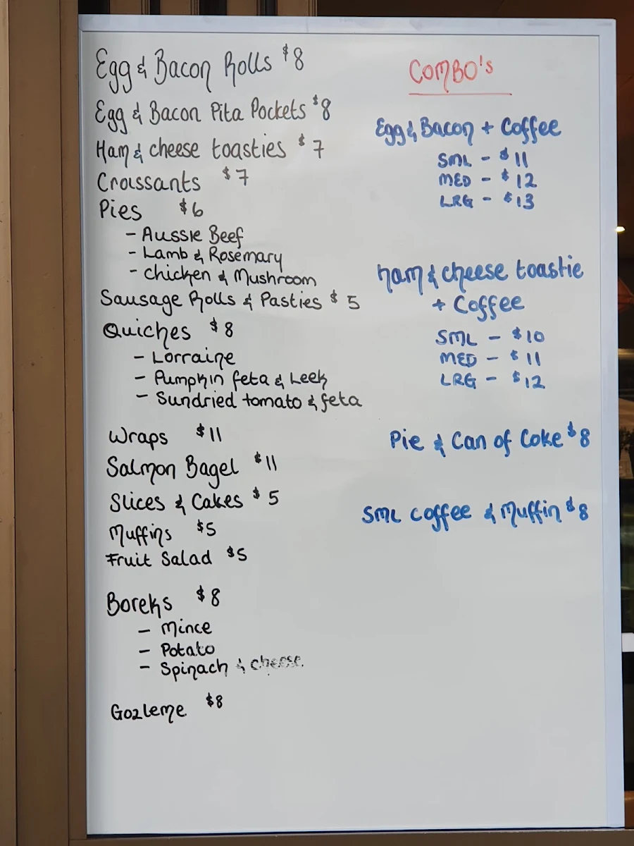 Menu, Siesta Cafe & Deli