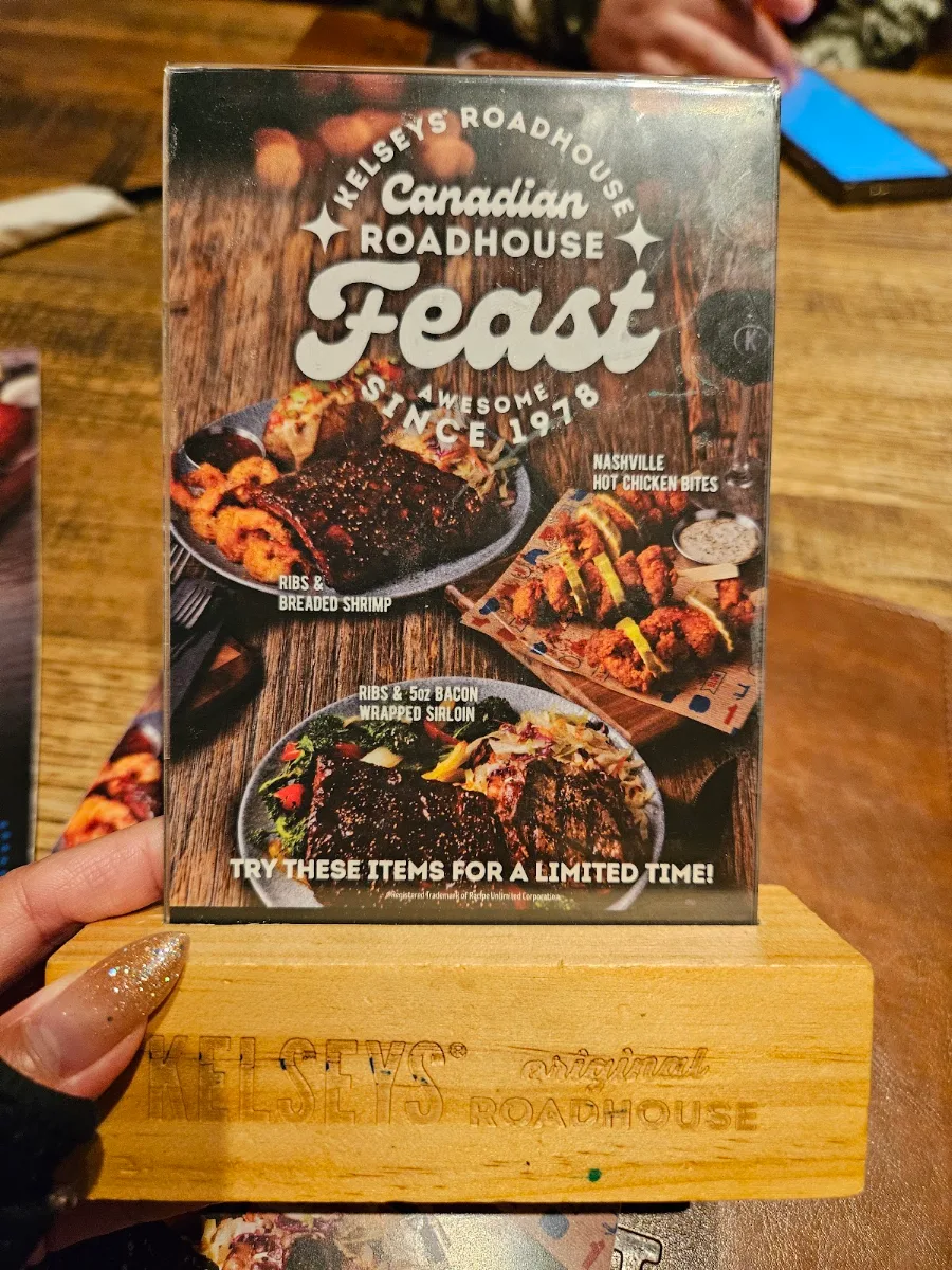 Menu, Kelseys Original Roadhouse