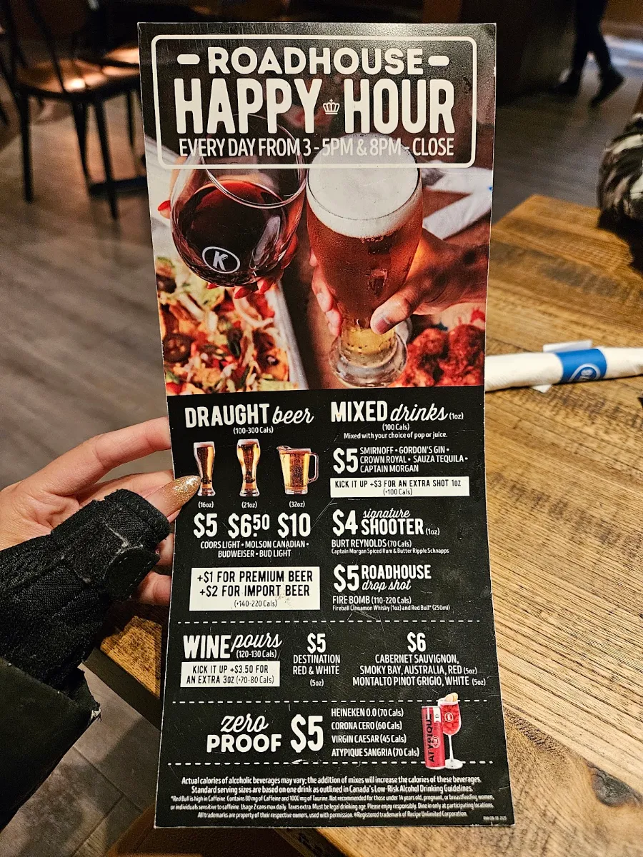 Menu, Kelseys Original Roadhouse