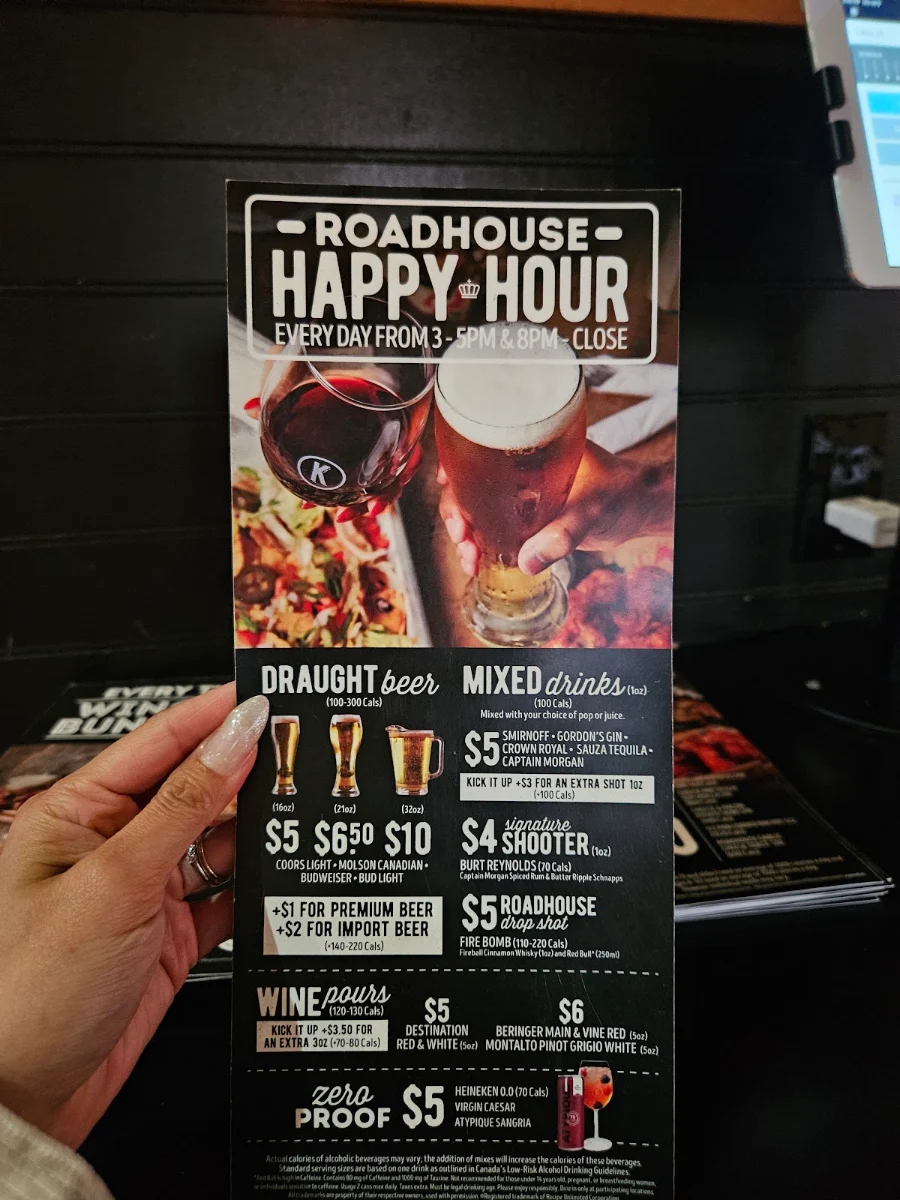 Menu, Kelseys Original Roadhouse