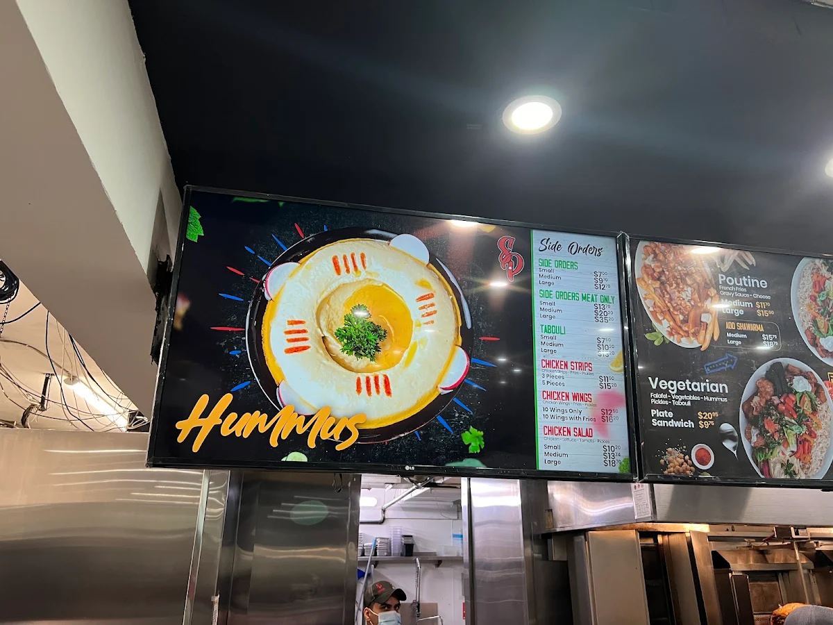 Menu, Shawarma Palace