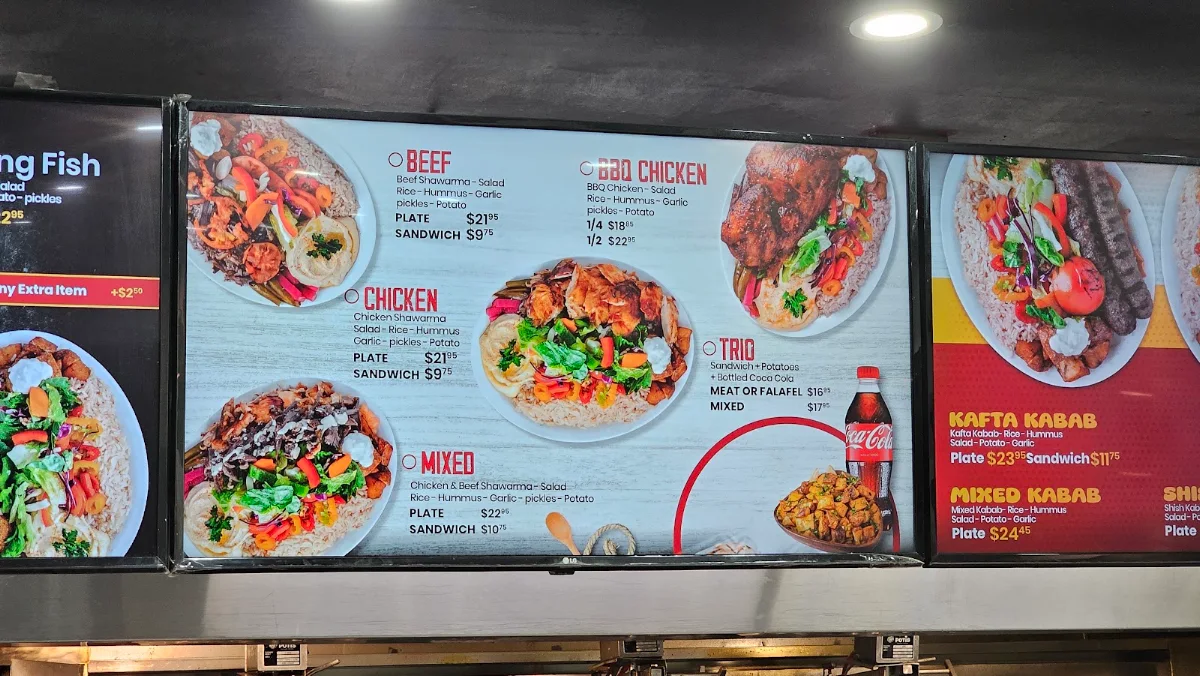 Menu, Shawarma Palace